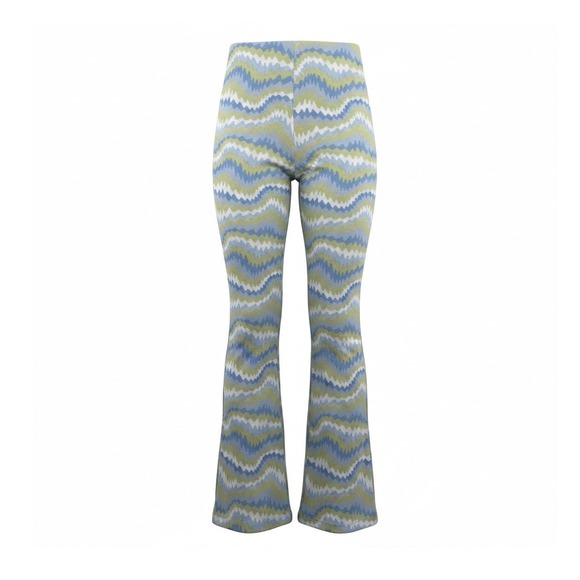 Urban Outfitters Pants - Urban Outfitters Bryn Blue Green Chevron Print Knit Flare Pants Women Medium NWT